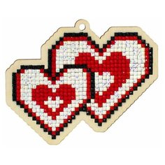 Алмазная мозаика на дереве Подвеска «Влюбленные серца», Гранни Wood