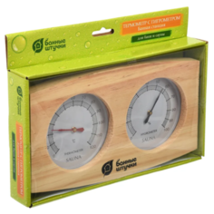 Термометр с гидрометром для бани и сауны Банная станция 24,5х13,5 см Банные штучки