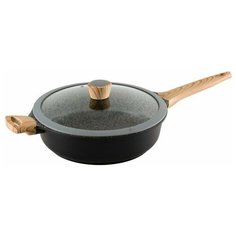 Сотейник GIPFEL OLIVER 0574, 28 см, с крышкой, черный/коричневый/серый