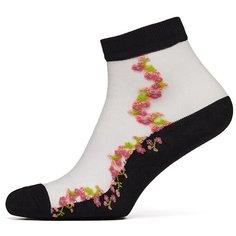 Носки женские с вышивкой Le Cabaret (сапфировый; белый) р-р 36-40 1пара