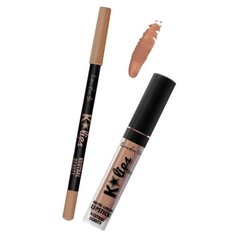 Lovely Набор матовая помада для губ + карандаш K-Lips, оттенок 4 Neutral Beauty