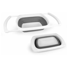 Estares / Дуршлаг силиконовый на раковину складной с выдвижными ручками ES-CL-portable прямоугольный