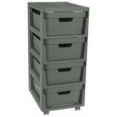 КОМОД НА КОЛЕСАХ LUXE, 4 ЯЩИКА, 300х385х690 ММ (Серый) Econova
