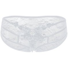 Le Cabaret Трусы слипы низкой посадки с вышивкой Венсен, размер 38-46, белый