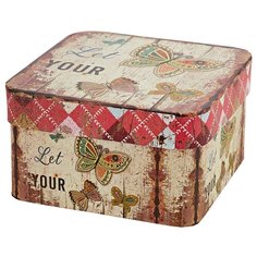 Подарочная коробка Бабочка 15х15х8см картон Паприка Корица