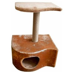 Комплекс для кошек Волна 1 когтеточка с полкой мех однотонный джут 44*54*76 см 81155 Zo Oexpress