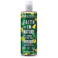Шампунь для волос `FAITH IN NATURE` освежающий с маслами лимона и чайного дерева (для нормальных и жирных волос) 400 мл