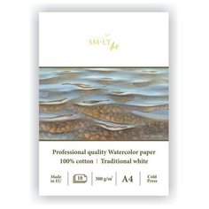 Альбом SM-LT Watercolor A4 10л 300 г/м2 белый, склейка AS-10(300)/PRO Smiltainis