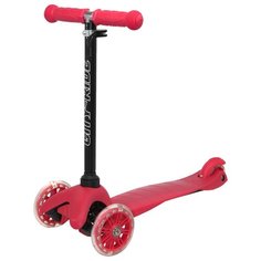 Самокат детский трехколесный ТМ City-Ride, колеса PVC 110/76, светодиоды на колесах, светящиеся колеса, самокат для детей, самокат для малышей, для мальчиков, для девочек, цвет красный