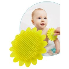 Губка антибактериальная детская массажер для купания ROXY-KIDS "подсолнух", цвет салатовый