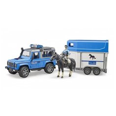 Внедорожник Bruder Land Rover Defender полицейский с прицепом 02-588