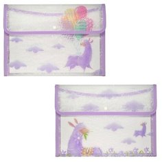 Папка конверт с окантовкой "лавандовые ламы", А4, 2 вида Bruno Visconti