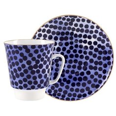 Чашка с блюдцем кофейная. Императорский фарфоровый завод. Форма Майская. Рисунок Native. 165 мл.