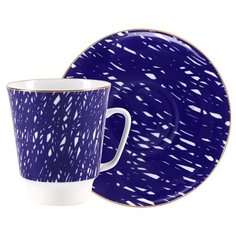 Чашка с блюдцем кофейная. Императорский фарфоровый завод. Форма Майская. Рисунок Cool. 165 мл.