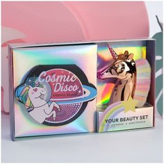 Набор: запечённые румяна и кисть для макияжа "Cosmic Disco" Beauty Fox