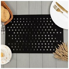 Салфетка сервировочная Доляна "Узоры", цв.черный, 30*45 см 6785128