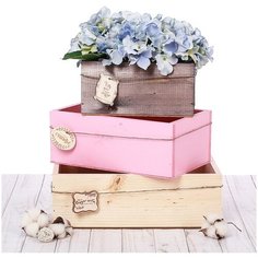 Набор деревянных ящиков 3 в 1 с шильдиком «Ты мое счастье», 30 см × 21 см × 12 см