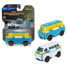 Машинка 1 TOY Transcar Double 2 в 1: Автобус/Минивэн (Т18280), 8 см, голубой/белый