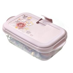 Violet Контейнер для СВЧ Push с декором 0.4 л, 10.6x16.5 см, розовый