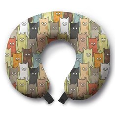 Подушка для шеи Ambesonne Котятки, разноцветный