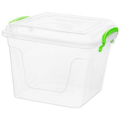 Elfplast Контейнер Fresh Box квадратный 8.5 л, 22x27 см, прозрачный/зеленый