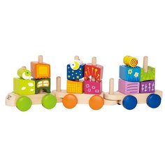 Каталка-игрушка Hape Fantasia Blocks Train (E0417) бежевый/зеленый/оранжевый