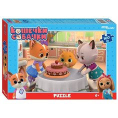 Пазл Праздничный торт, Кошечки и собачки, 160 деталей, 0+ Медиа Step Puzzle