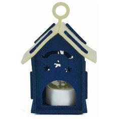 Светящееся ёлочное украшение, подсвечник, набор для творчества ФЕТРОВЫЙ ДОМИК малый, синий с белой крышей, 9х6 см, разны DUE Esse Christmas