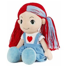 Игрушка мягкая "Кукла Стильняшка с Голубой Прядью в Сарафане с Сердцем" Макси Тойз MT-HH-R20191 Maxitoys
