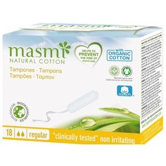 Тампоны женские гигиенические "Masmi Natural Cotton Regular", 18 штук