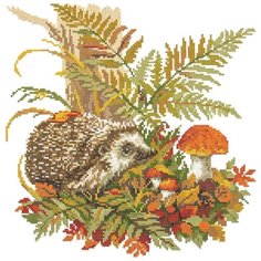 Кристальная мозаика (алмазная вышивка) Фрея "Ёжик в лесу", 35x35 см, арт. ALVR-13