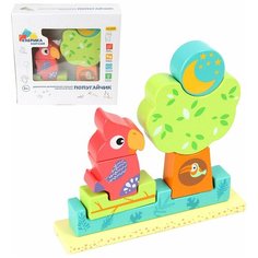 Деревянная игрушка-магнитный пазл Фабрика Фантазий 72668 "Попугайчик"