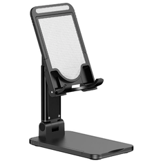 Настольная складная подставка USAMS US-ZJ059 для телефонов и планшетов с диагональю 4,7-13 дюймов, настройка угла 120°. Цвет - чёрный
