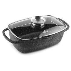 Жаровня LARA серия Rio 32см, 5.7л, мрамор, капс. индукц. дно, крышка-дуршлаг LR02-224