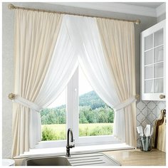 Шторы для кухни Sola "Сильвия", шампань