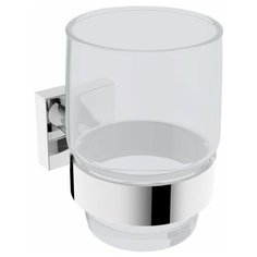 Стакан подвесной, матовое стекло LINISI мод. CUBO, настенный, арт. 810084-B хром.