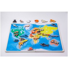 Карта мира "Хищиные животные" (на липучках) Сибирские игрушки
