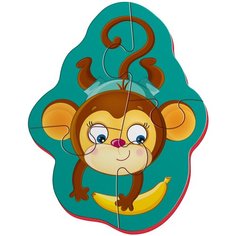 Мягкие магнитные пазлы для малышей "Львенок и обезьянка" Vladi Toys