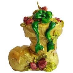 Свеча "Золотой сапожок с подарками", 8х5,5х8 см Феникс Present