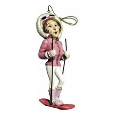 Статуэтка-подвеска ДАМА НА ЛЫЖАХ, полирезин, 3.4х5.5х12.7 см, Forest Market 3D1113