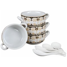 Набор из 4 бульонниц с ложками Rosenberg