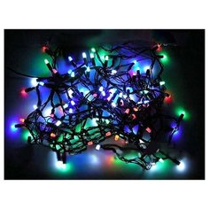 Гирлянда DURAWISE 192 разноцветных LED-огней, 14,3 м, батарейки, контроллер, черный провод, уличная, Kaemingk 497166