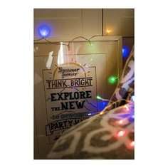 Гирлянда ЦВЕТНЫЕ КАПЕЛЬКИ, 30 разноцветных LED-огней, 3+0.3 м, прозрачный провод, батарейки, Koopman International AXS00