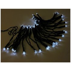 Гирлянда DURAWISE 48 холодных белых LED-огней, 3,5 м, черный провод, контроллер, батарейки, уличная, Kaemingk 497120