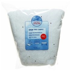 Снежное покрывало СЕРЕБРЯНЫЕ ЗВЁЗДОЧКИ круглое, белое с серебряным глиттером, полиэстер, 100 см, Kaemingk 470213