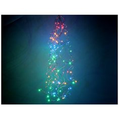 Гирлянда КОНСКИЙ ХВОСТ, 100 разноцветных LED-огней, 10*1 м+5 м, серебряный провод, уличная, Koopman International AX8703