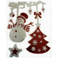 Набор наклеек ГИРЛЯНДА СО СНЕГОВИКОМ И ЁЛОЧКОЙ, 28.5х40 см, Peha Magic JC-20205