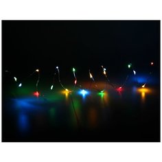 Гирлянда СВЕТЛЯЧКИ, 20 цветных LED-огней, 1 м, серебристый провод, батарейки, Koopman International AX8703010