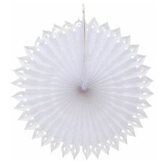 Подвесная снежинка САННИ, бумага, белая, 30 см, Boltze 1017152