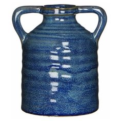 Ваза СТЭФИ с ручками, керамика, голубая, 17х15 см, Edelman 1006524
